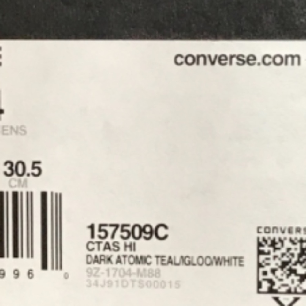 Converse CTAS Hi Dark Atomic Teal Igloo White Shoes - Picture 6 of 6